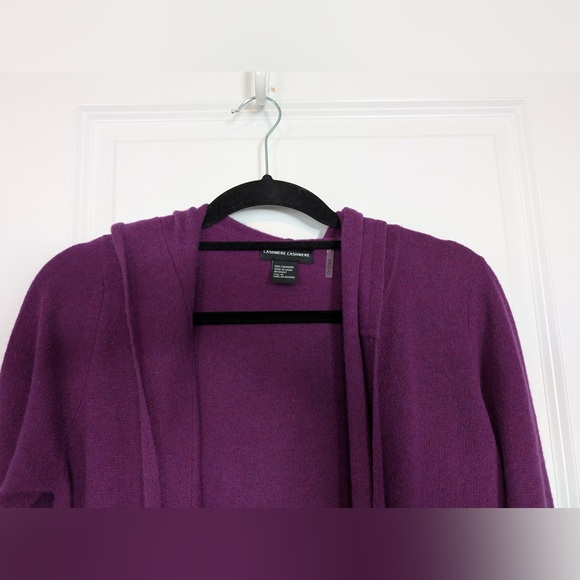 Cashmere Cashmere Women’s Hooded Cashmere Cardigan Purple Size Medium - Picture 3 of 9